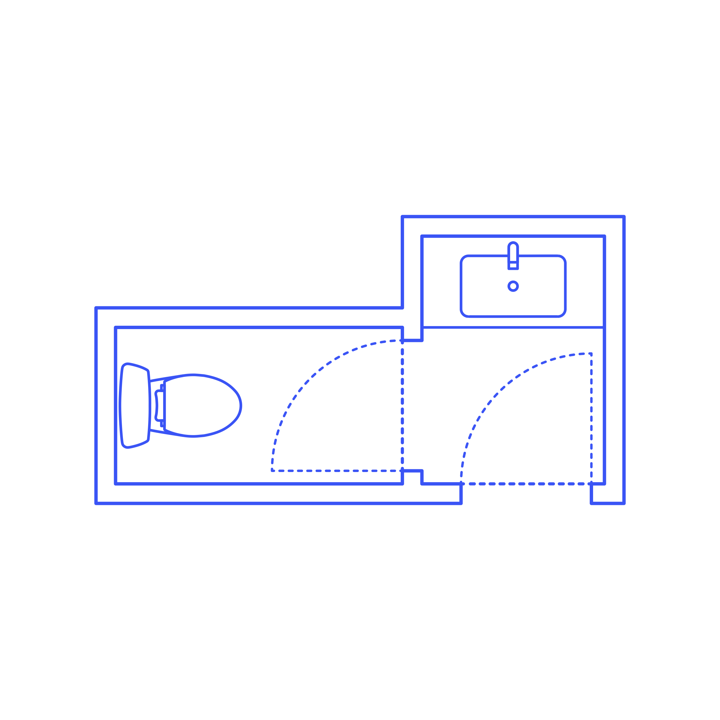 Layouts Bathrooms Half Split 2 Wall Flat Line Svg Vector Free Vectors